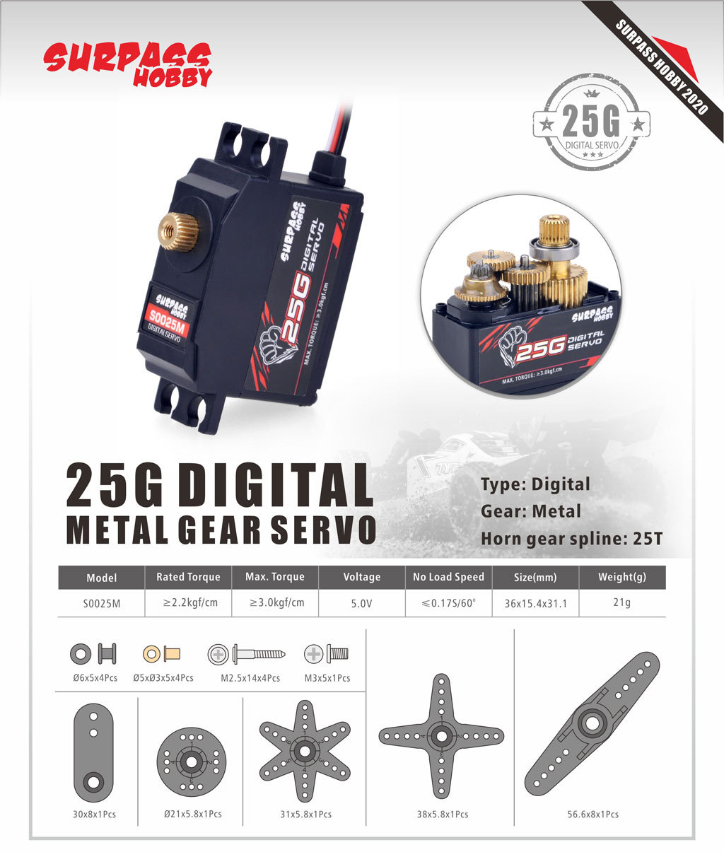 5PCS Surpass Hobby S0025M Meta - Rc Hobby Wing 评论和价格