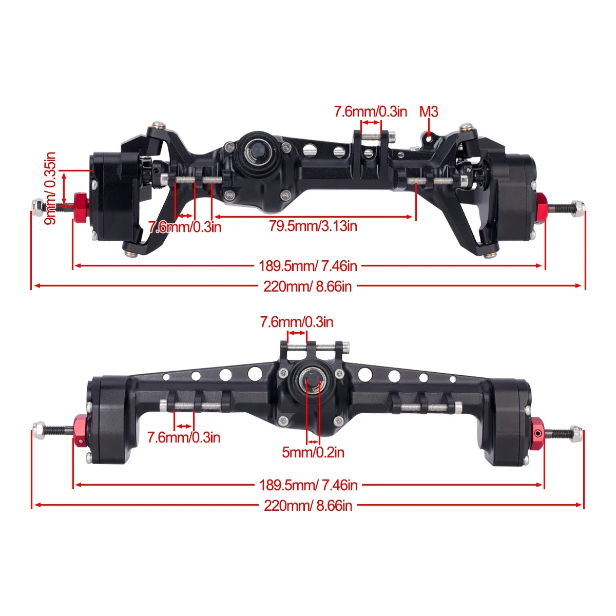 CNC Aluminum SCX10 III Front R - Rc Hobby Room 评论和价格