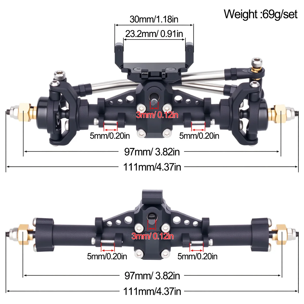 Plastic SCX24 Front Rear Axle  - Rc Hobby Room 评论和价格